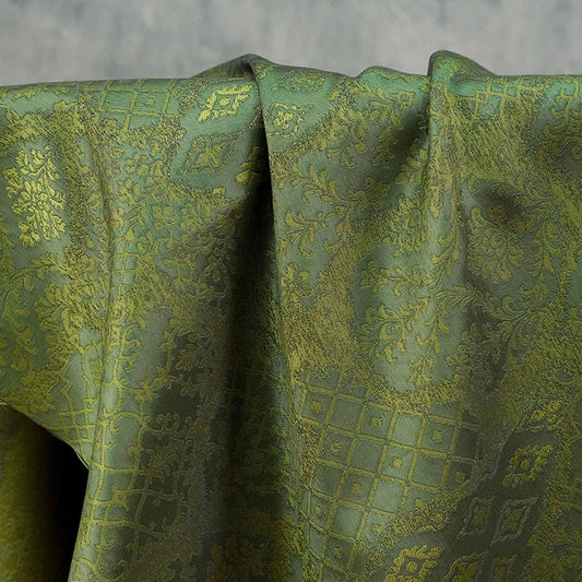 Green Vine Scroll Jacquard Decorative Fabric ��� Home Decor, Upholstery, Bags, Craf"Wide