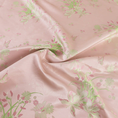 Tissu brocart de soie à motif papillons et narcisses - Matériel de couture pour cheongsam