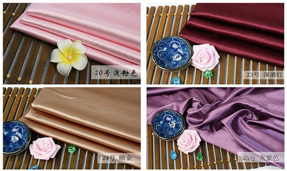 Tissu satin de soie uni : tissu de luxe pour robes de 150 cm de large