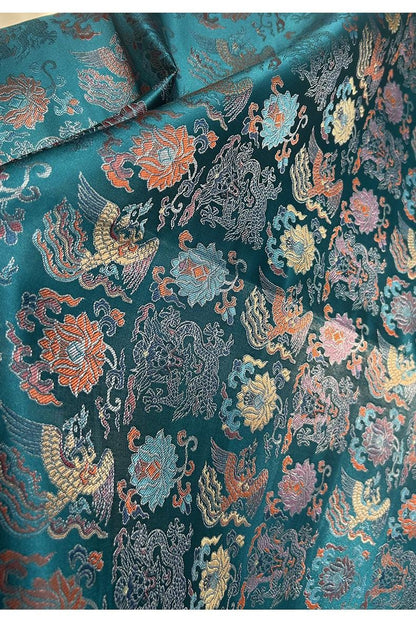 Dragon and Phoenix Brocade Fabric: 58"W Cheongsam Quilting Material