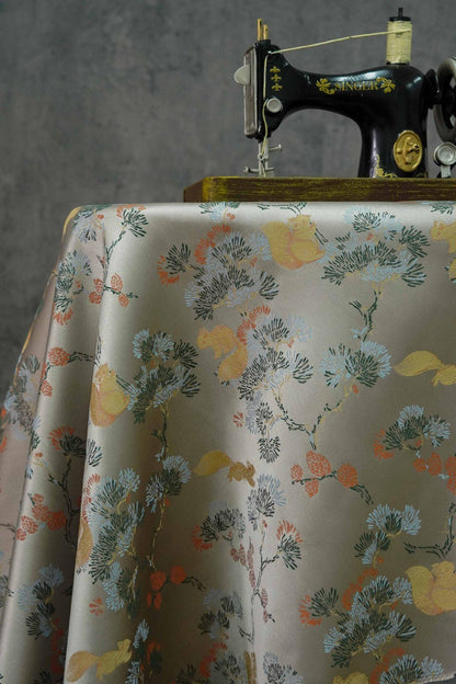 Squirrel Brocade Fabric: 55" Rayon Blend Damask - Tibetan Style