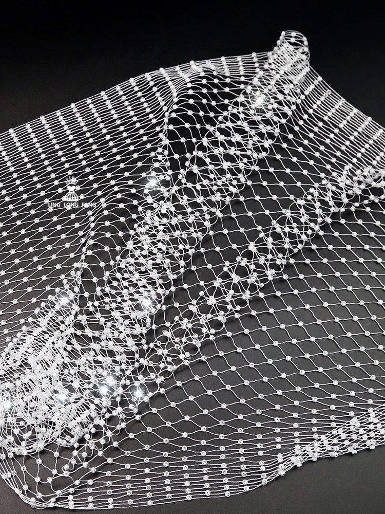 Rhinestone Mesh Fabric, Bling Galaxy Design, Sewing Fabric, 5" Wide