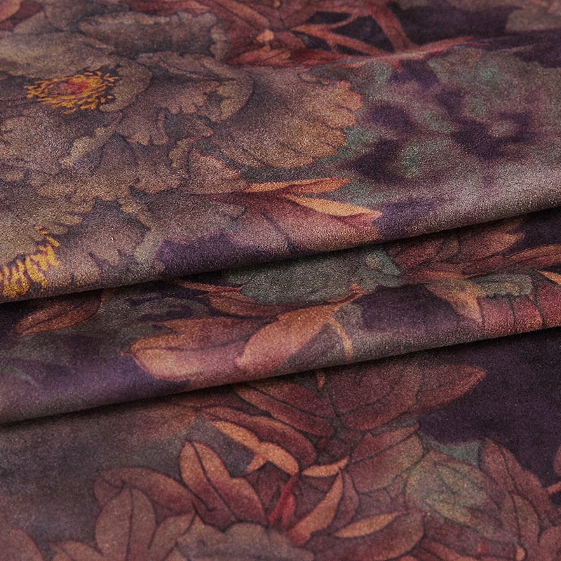 Floral Faux Suede Fabric: 59" Wide, Apparel, Upholstery by the Meter