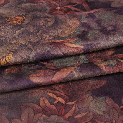 Floral Faux Suede Fabric: 59" Wide, Apparel, Upholstery by the Meter