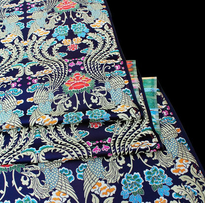 Gold Phoenix Brocade Fabric: Chinese Wedding Cheongsam Silk (58"W)