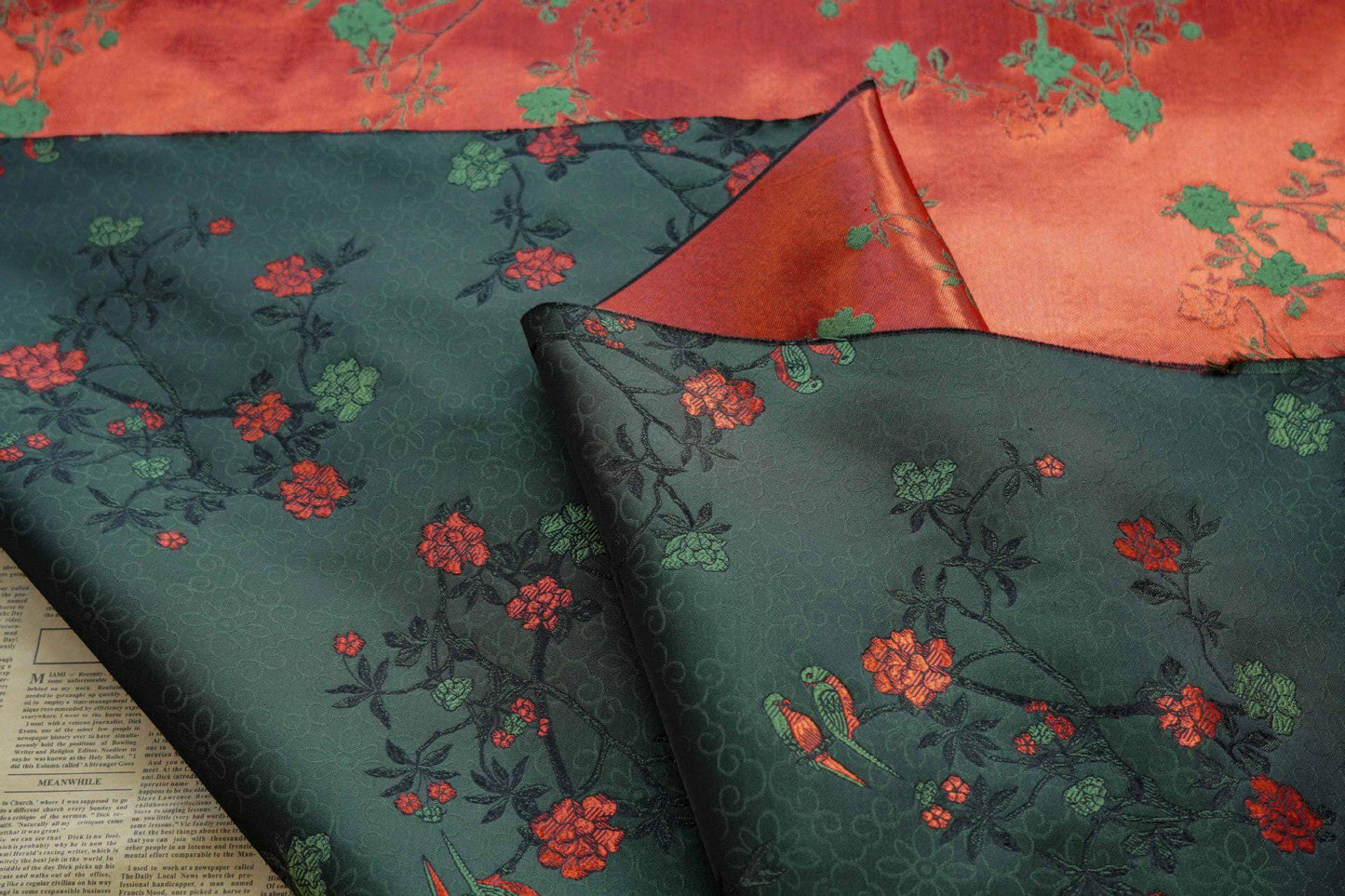 Floral Brocade Fabric: 59"W Polyester Rayon Blend, Costume Decor
