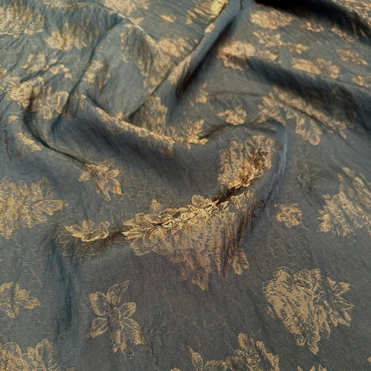 Vintage Floral Rayon Fabric: Textured Jacquard Dressmaking Material, 55"