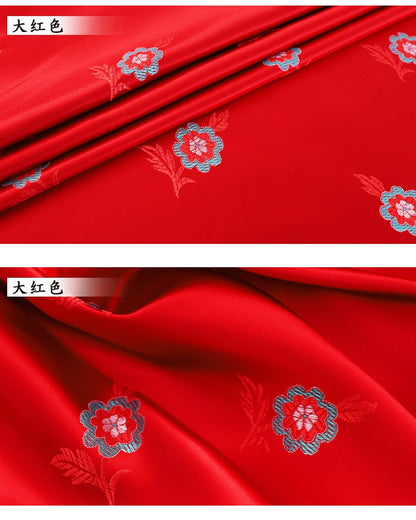 Peony Flower Brocade Fabric: Wedding Damask Jacquard (29.5"W)