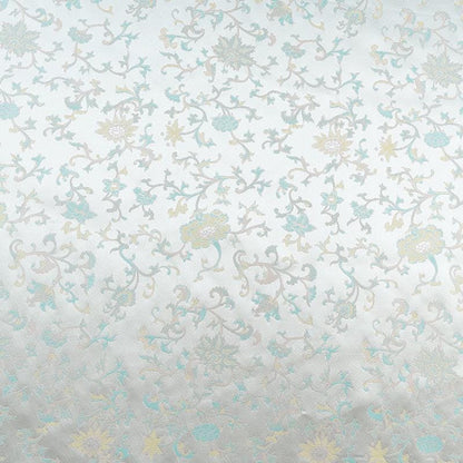 Floral Silk Brocade Fabric: 55"W Chinese Mongolian Pattern