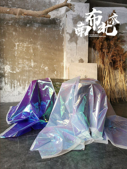 Tissu réfléchissant holographique : couleur magique irisée, largeur 91,4 cm (36 po)