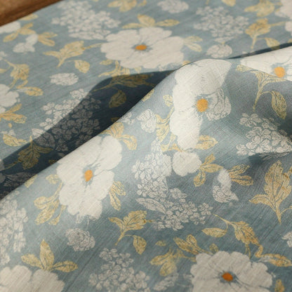 Floral Ramie Fabric: Vintage Style Sewing Material, 55"W