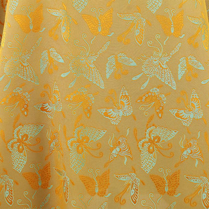 Tissu satiné jacquard papillon : impression numérique bicolore, 150 cm de large
