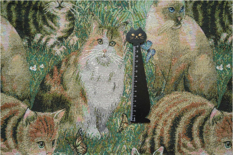 Cat Jacquard Fabric: Autumn Winter Upholstery, Sewing Material (59"W By 1 Meter)