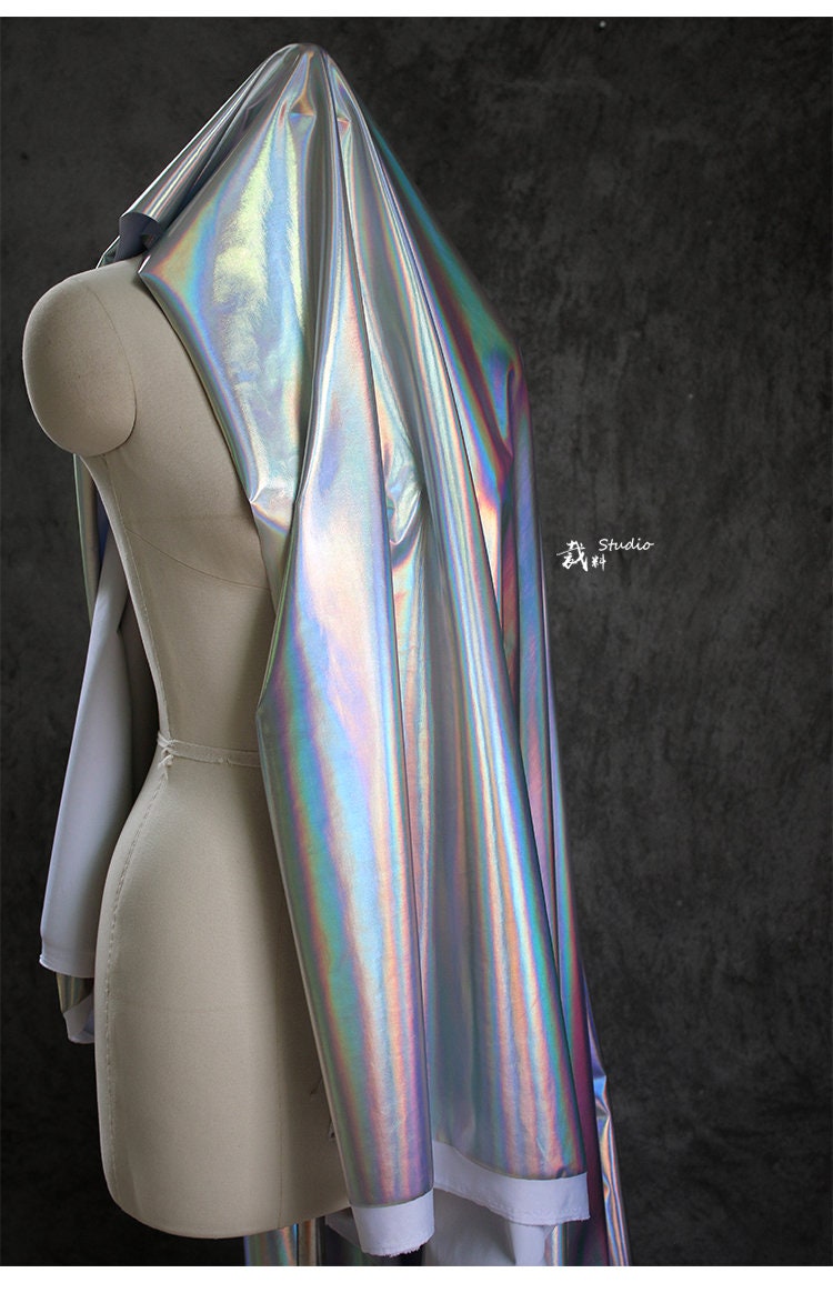Metallic Iridescent Fabric: 55" Wide Stretch Knit, Sold by the Yard