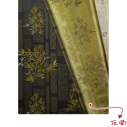 Tissu brocart jacquard en bambou métallisé : damas japonais de 150 cm de large, vendu au mètre