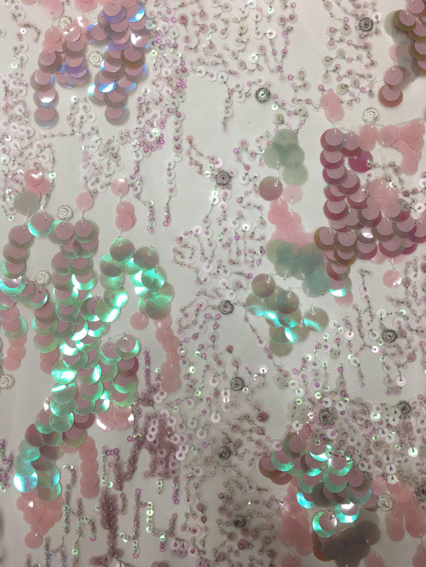 Colorful Sequin Fabric: Evening Dress & Runway Attire (51"W)