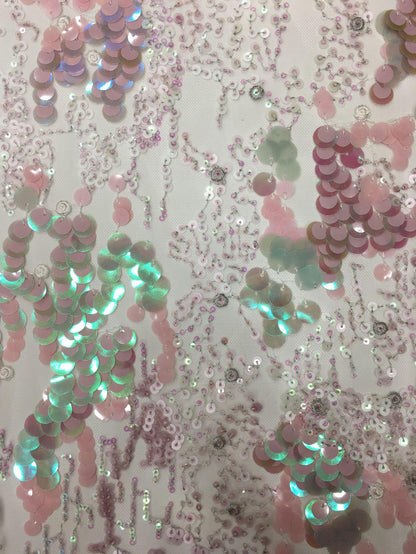 Colorful Sequin Fabric: Evening Dress & Runway Attire (51"W)