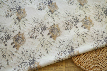Floral Jacquard Woven Fabric: Gold Thread Embossed Upholstery, Sewing DIY - 60"W