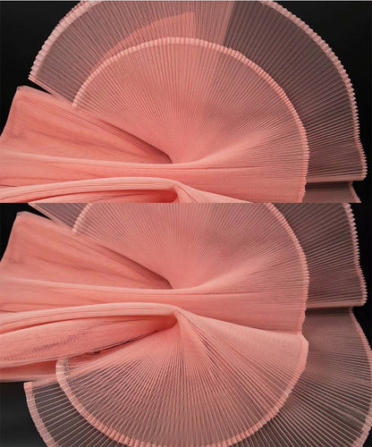 Pleated Tulle Fabric: Stiff Hard Yarn, 63" Wide Designer Material