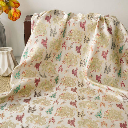 Dragon Brocade Fabric: Chinese Style Upholstery, Costume, Decor (65"W)