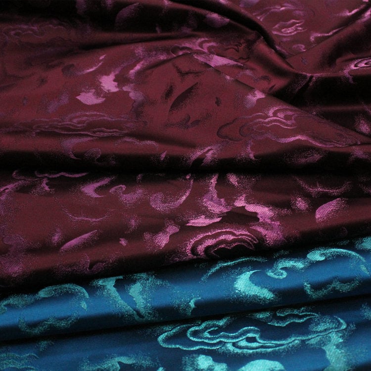 Cloud Brocade Fabric: Silk Rayon Jacquard, Costume Dress Material