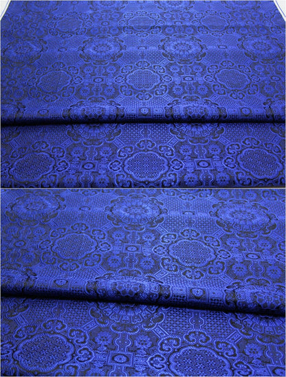 Gold Jacquard Fabric: Tortoise Bone Pattern, Silk Rayon Blend