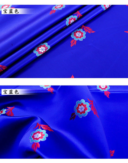 Peony Flower Brocade Fabric: Wedding Damask Jacquard (29.5"W)