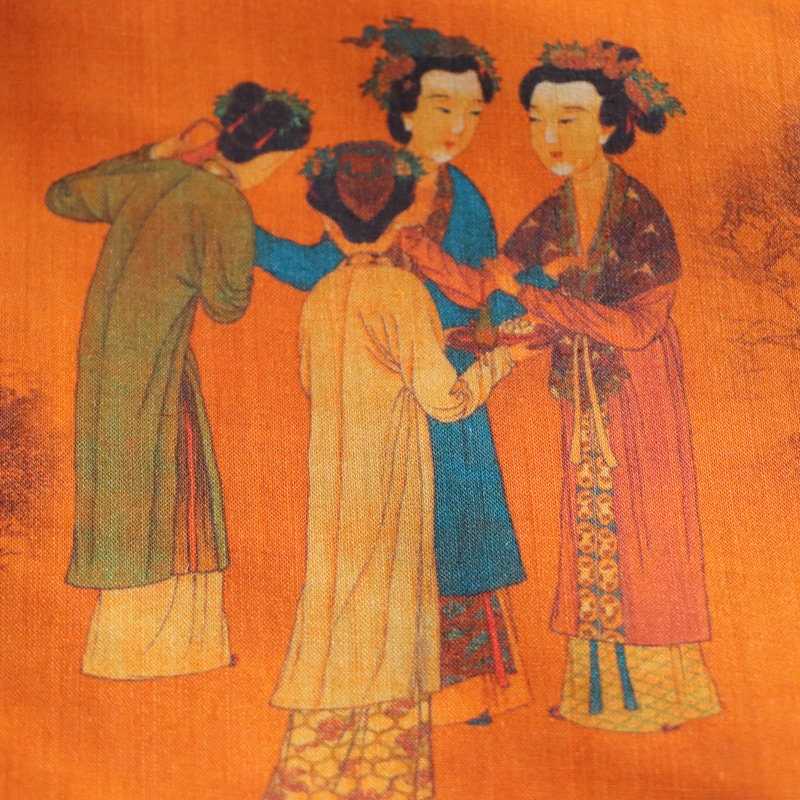 Tang Yin Court Ladies Linen Fabric: Ming Dynasty Sewing & Upholstery