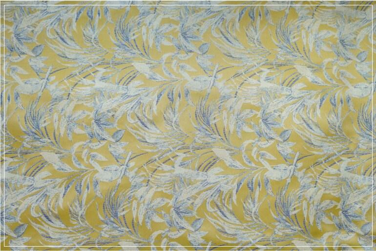 Gold Thread Bird Jacquard Fabric: Embossed Upholstery, Costume, Decor (By The Meter)