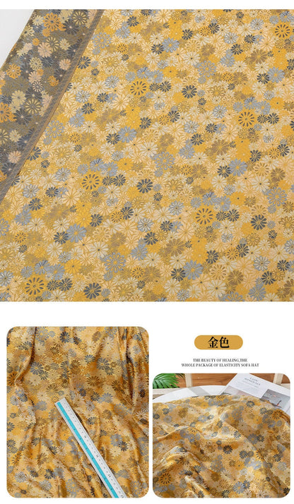 Tissu Nishijin Ori Rayon : Jacquard Tortue, 150 cm de large