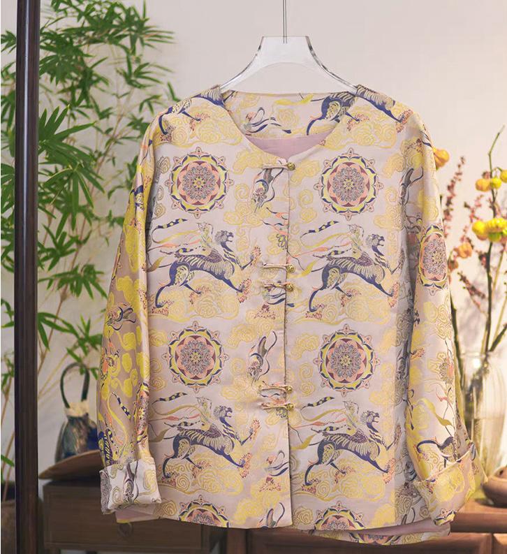 Mongolian Damask Brocade Fabric: 55"W Emperor Robe Material