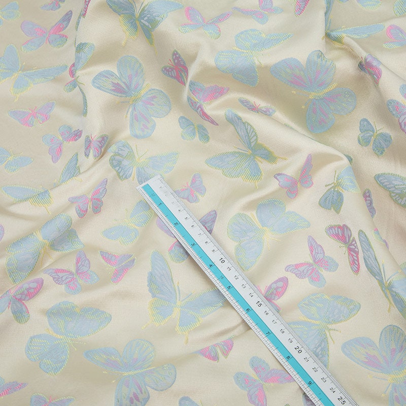 Butterfly Jacquard Fabric: 3D Rayon Upholstery, Costume, Sewing (59"W)