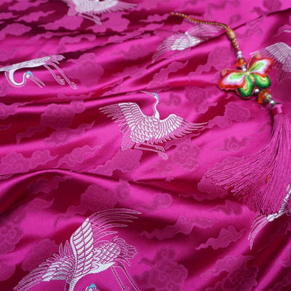 Crane Brocade Fabric: Colorful Silk Rayon Blend, 29" Wide