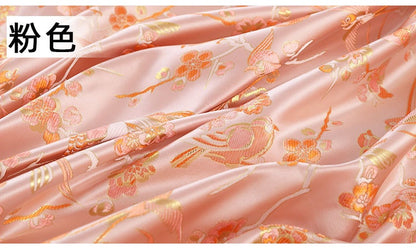 Bird Pattern Rayon Brocade Fabric: 57"W Cheongsam Costume Material