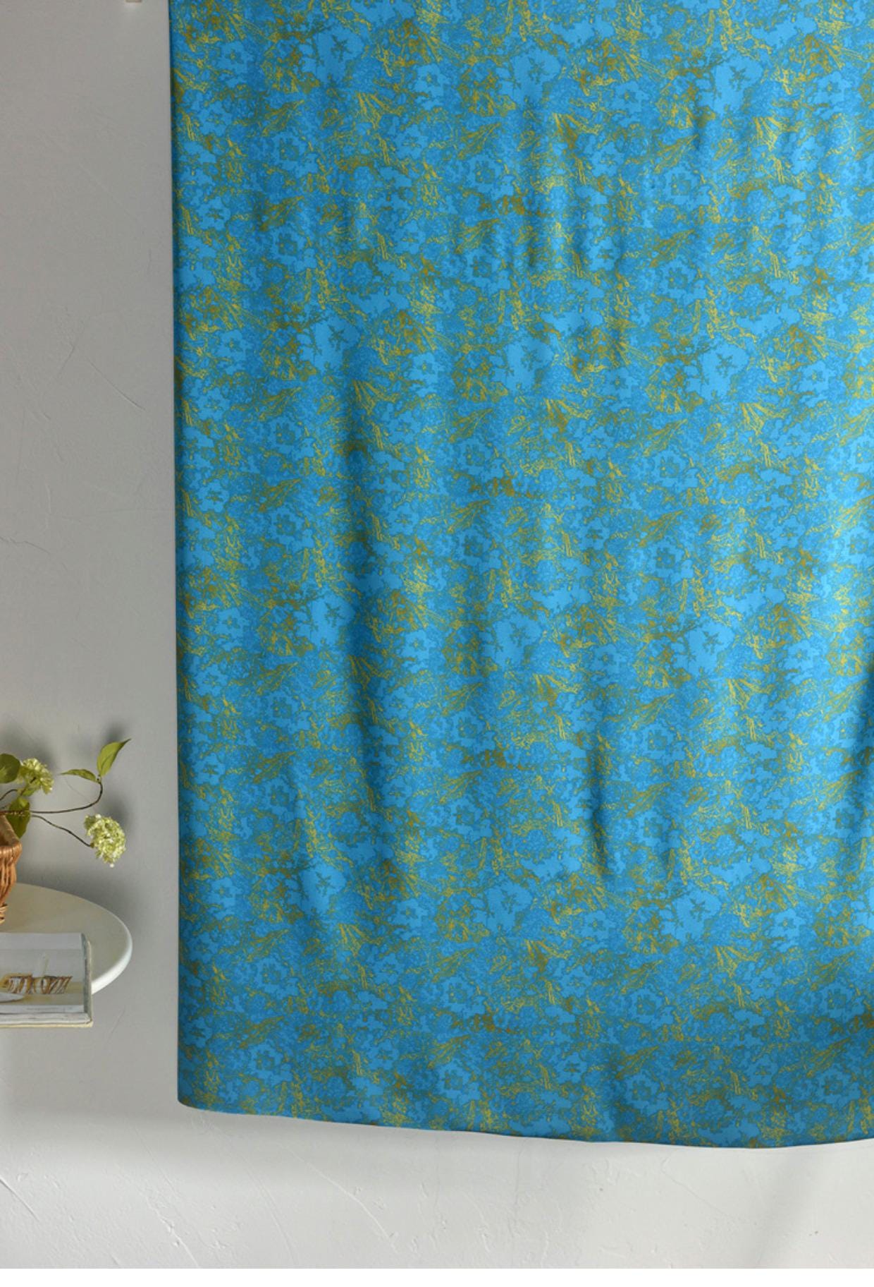 Azure Peacock Blue Cotton Sateen Fabric: 55" Wide, Drapery, Costume