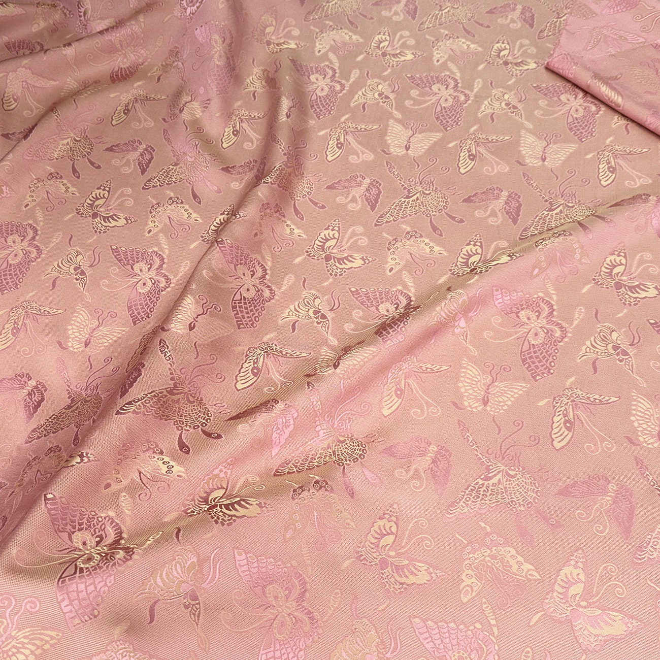 Butterfly Jacquard Fabric: Rayon Cotton Blend, 59" Wide - By The Meter