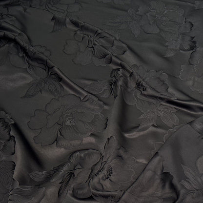 Peony Jacquard Satin Damask Fabric - 59" Wide Rayon Upholstery