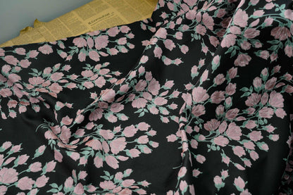 Reversible Pink Flower Jacquard Fabric: Embossed Upholstery, Costume, Curtain (55"W)
