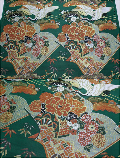 Crane Jacquard Satin Fabric: Japanese Style Sewing & Upholstery