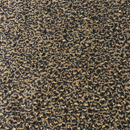 Leopard Print Cotton Denim Fabric ��� Sequin Embroider" Wide
