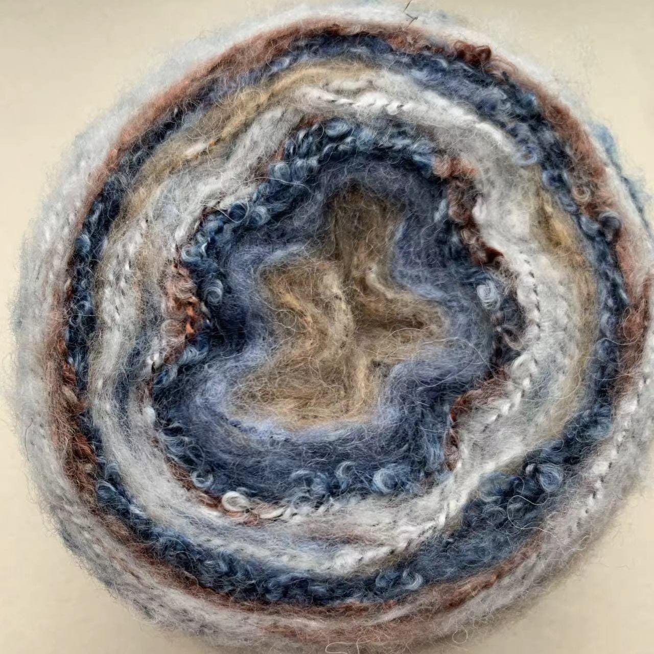 Hand-Dyed Rainbow Mohair Yarn: Gradient Ombre Knitting Wool