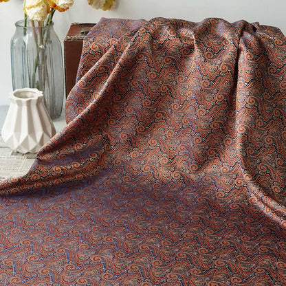 Tissu jacquard à motif cachemire ethnique pour chemises et robes vintage, largeur 65 pouces