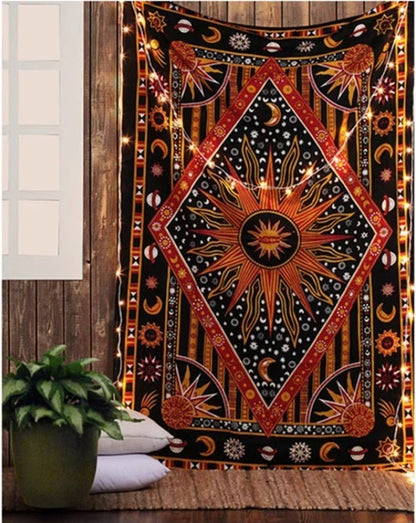 Mandala Tapestry: Bohemian Wall Hanging, Sofa Throw, Tablecloth [140x200 cm]