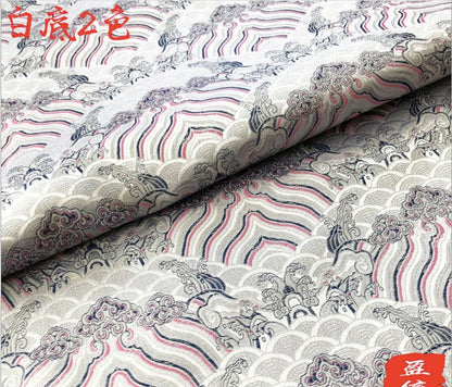 Ocean Waves Silk Rayon Brocade Fabric - 59" Wide