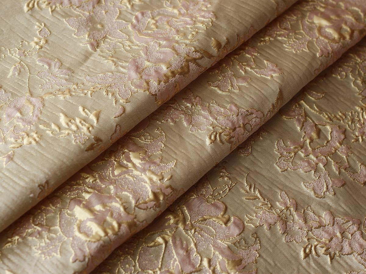 Gold Thread Jacquard Fabric: 3D Oil Painting Texture, 55" Wide