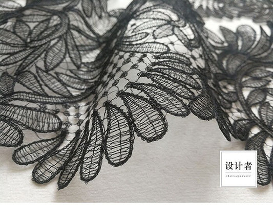 Embroidered Flower Lace Ribbon: Palace Forest Style Polyester Trim