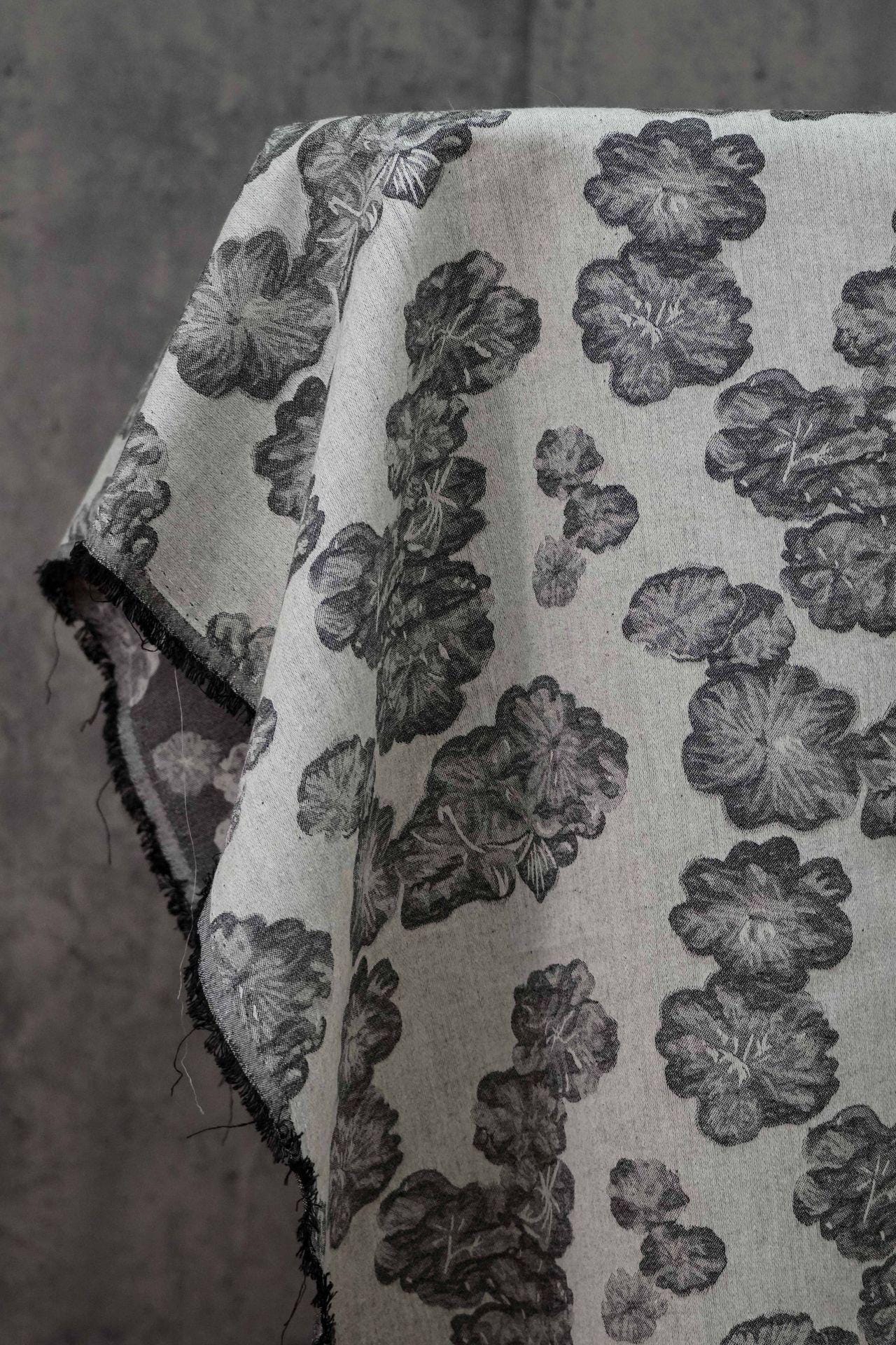 Floral Japanese Cotton Fabric: Soft Kimono Upholstery Drapery (55"W)
