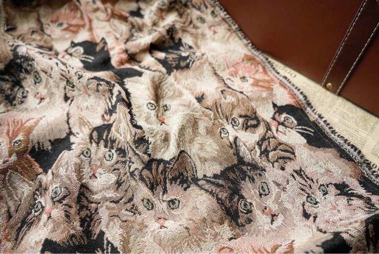Dog Print Jacquard Fabric: Upholstery Sewing Material, 59" Wide