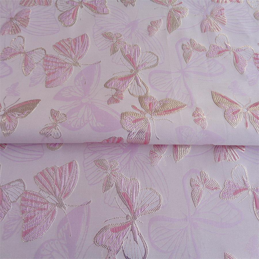 Butterfly Jacquard Fabric with Gold Thread: 58" Wide, By The Meter