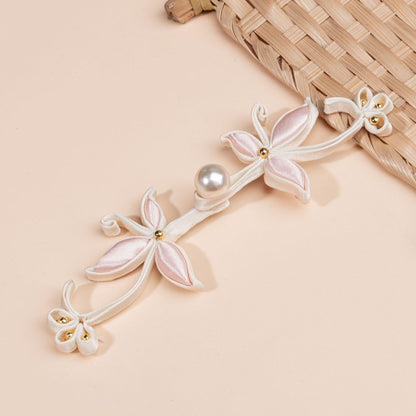 Handmade Chinese Knot Frog Buttons: Pearl Bead Cheongsam Closure